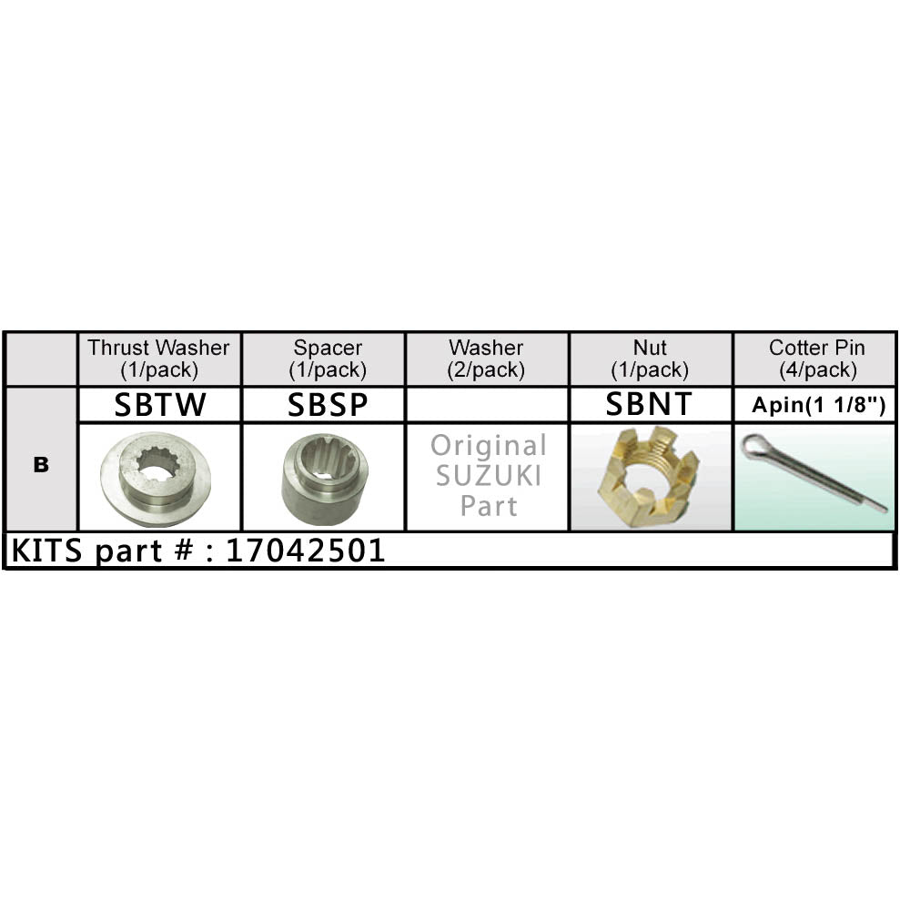 Solas Suzuki Nut Kit (17042501)